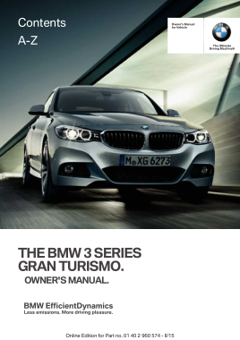 2016 BMW 3 Series Gran Turismo Owners Manual